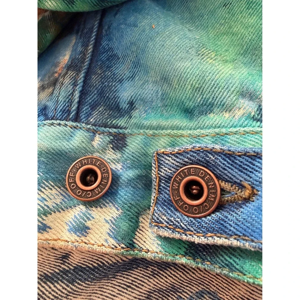 Off-White 2019 Multi-Color Tie-Dye Denim Jacket Virgil Abloh Mens‎ XL - Picture 14 of 16